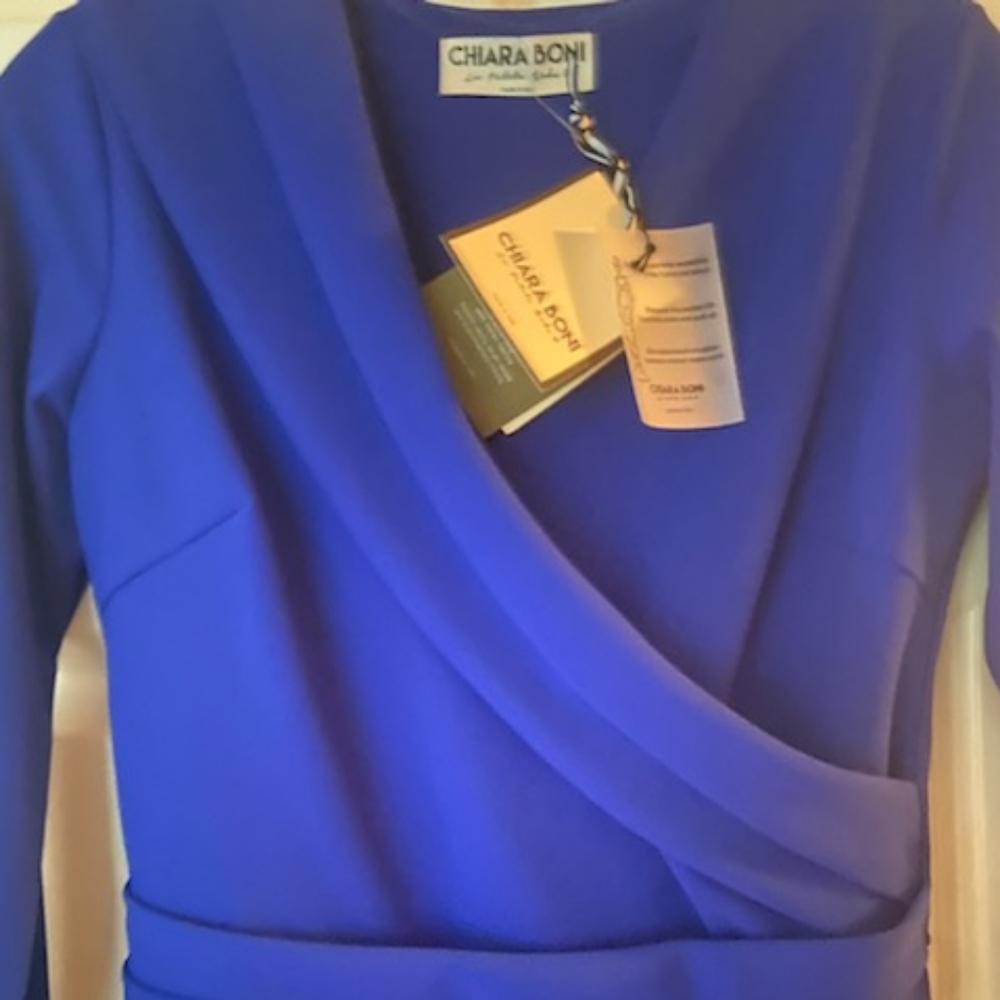 Chiara Boni Size 6 Elegant Mother of the Groom Royal Blue